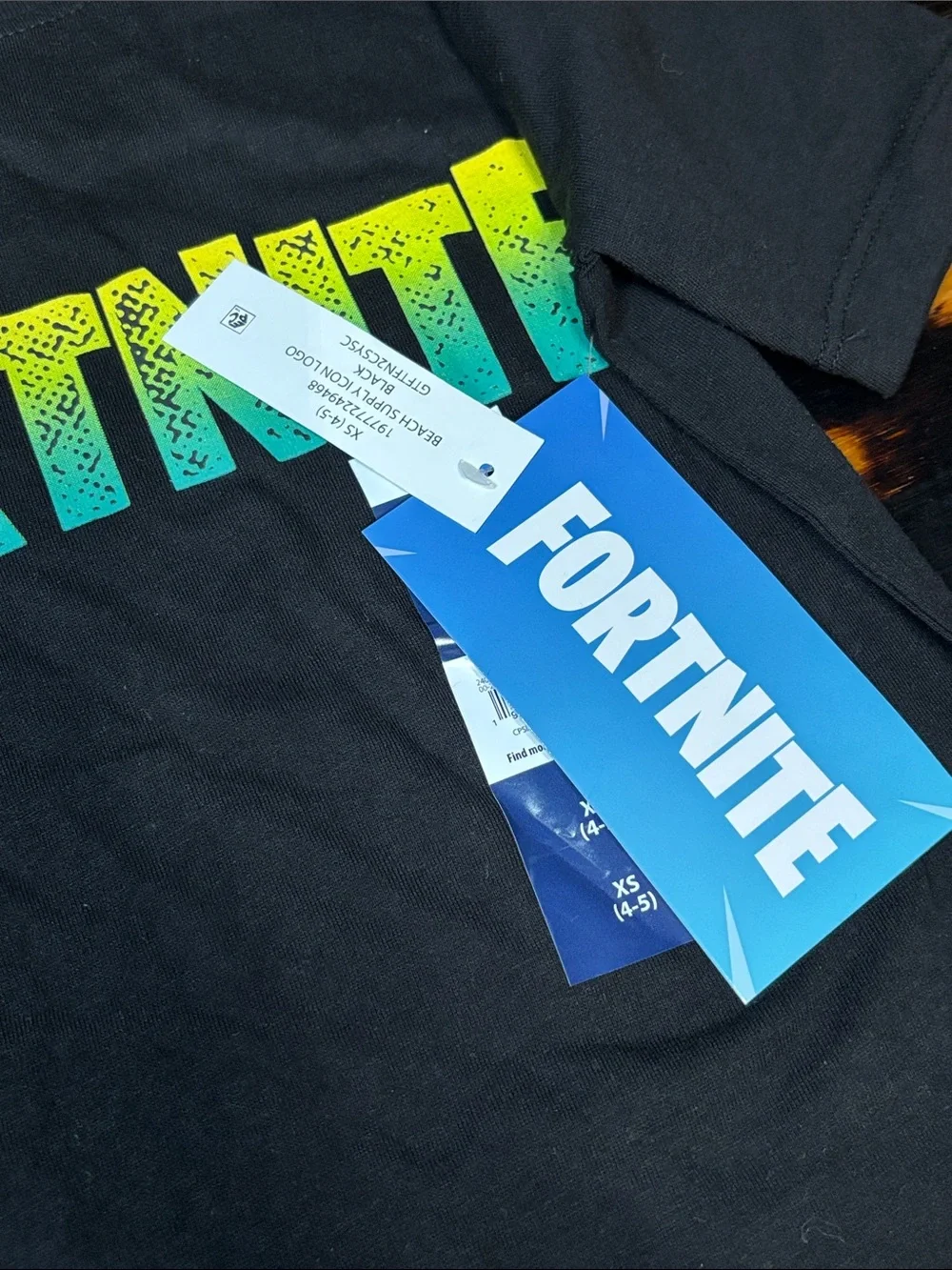 Fortnite Boys' Black Graphic Tee Size XS 4/5